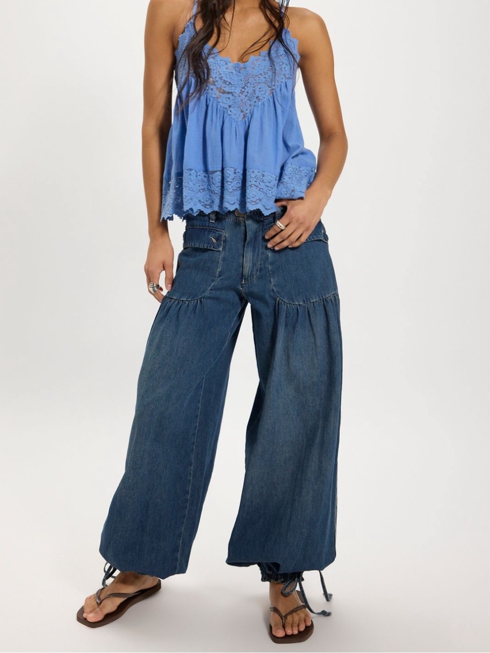 new We the Free Lotus Balloon jeans in dark medium wash Juno